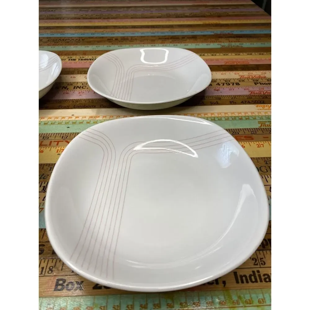 VINTAGE Schirnding Bavaria 424 W Germany MCM 3 Soup Bowls 1 Large Serving Bowl